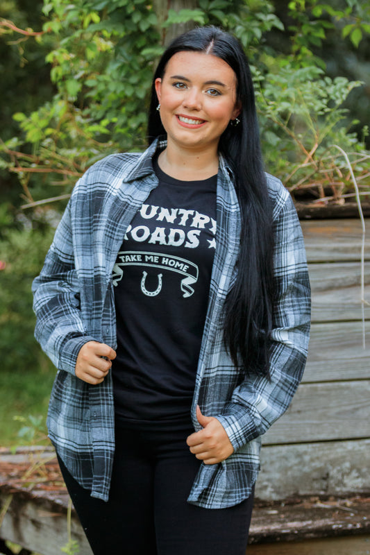 Brynn Flannel - Black/Grey