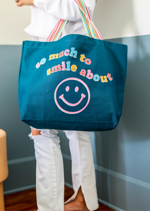 3HappyHooligans: So Much To Smile About Tote - Teal