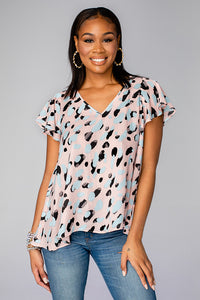 BuddyLove: Avril Flutter Sleeve Top - Malibu